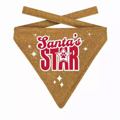 Plenty Gifts Bandana de Noël étoile du Père Noël pailleté doré