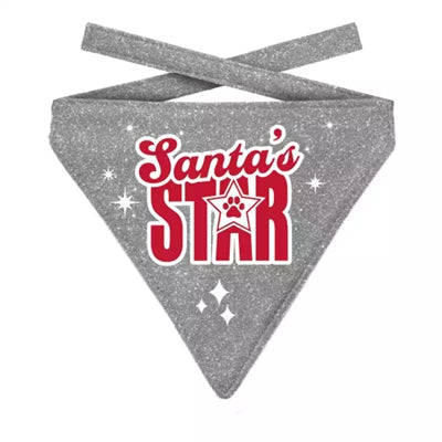 Plenty Gifts Bandana de Noël étoile du Père Noël pailleté argent