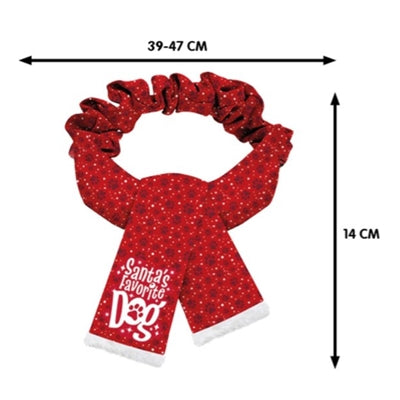 Plenty Gifts Écharpe de Noël Patte de chien préférée du Père Noël rouge