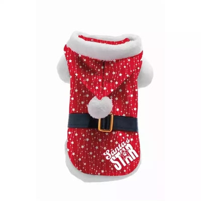 Plenty Gifts Manteau de Noël pour chien Étoile du Père Noël rouge