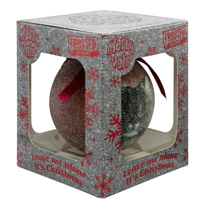 Plenty Gifts Boule de Noël givrée gris chat rouge