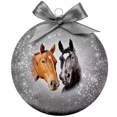 Plenty Gifts Boule de Noël cheval givré argent