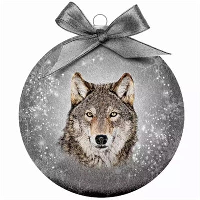 Plenty Gifts Boule de Noël loup givré argent