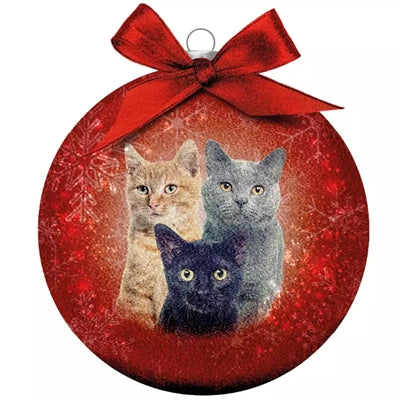 Plenty Gifts Boule de Noël Chats givrés Rouge