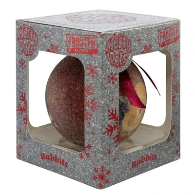 Plenty Gifts Boule de Noël lapins givrés rouge