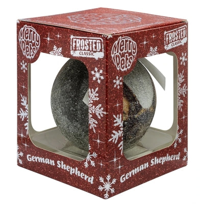 Plenty Gifts Boule de Noël givrée Berger allemand argent