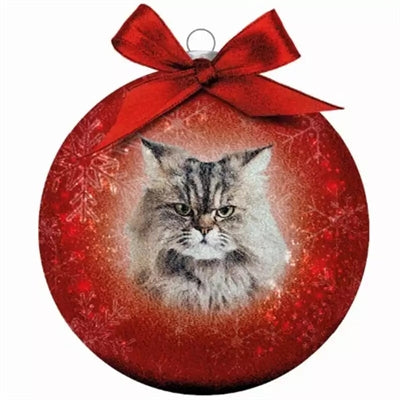 Beaucoup de cadeaux Boule de Noël givrée Chat grincheux s'en va rouge