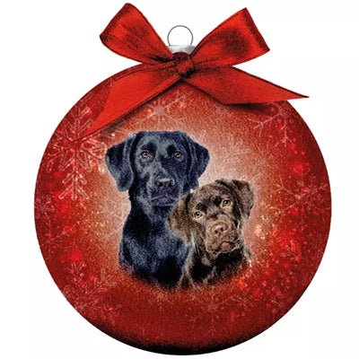 Plenty Gifts Boule de Noël Labradors givrés rouge