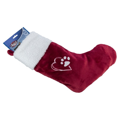 Trixie Xmas Chaussette de Noël en peluche rouge blanc