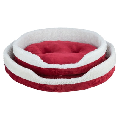 Trixie Panier de Noël pour chat nevio rond rouge blanc