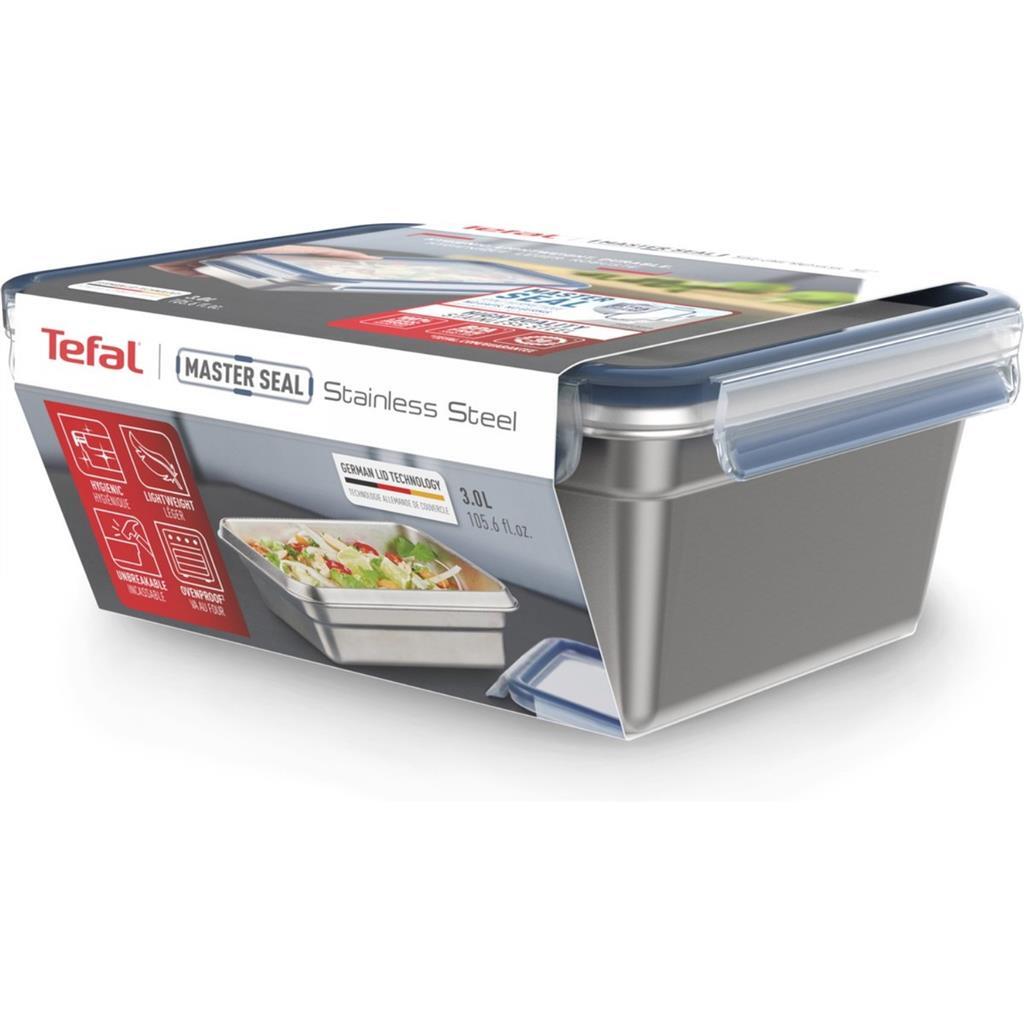 Tefal Tefal MasterSeal Récipient pour aliments frais 3L Acier inoxydable Bleu
