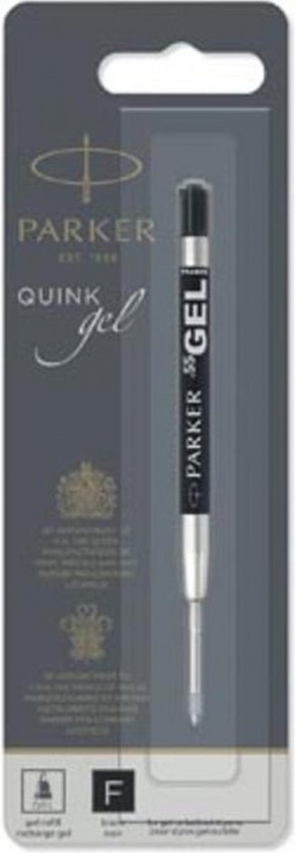 Recharge pour stylo gel Parker | pointe fine (0,5 mm) | encre noire quink | 1 pièce