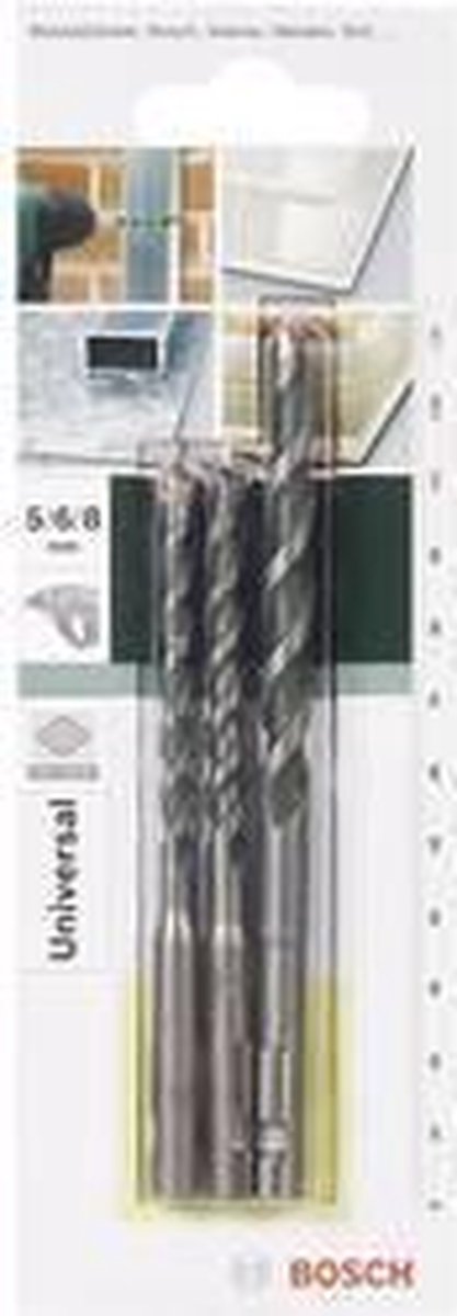 Bosch - Jeu de 3 forets universels sds-quick 5,0x100 ; 6,0x100 ; 8,0x120