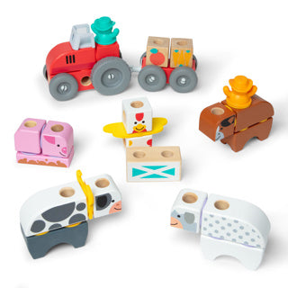 Melissa Doug – Ensemble de jeu Blockables™ Farm – avec boîte de rangement portable