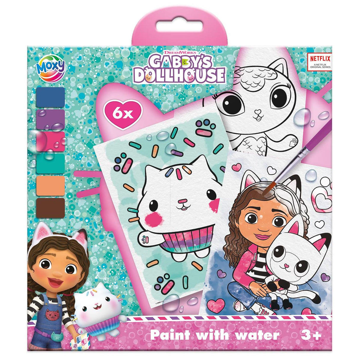 Peinture de groupe d'artisanat créatif avec de l'eau Maison de poupée de Gabby, 7 parties.