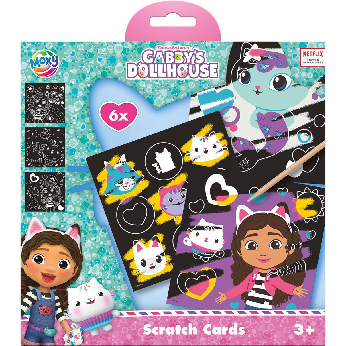 Ensemble de cartes à gratter de groupe d'artisanat créatif, ensemble de maison de poupée de gabby, 7 pièces.
