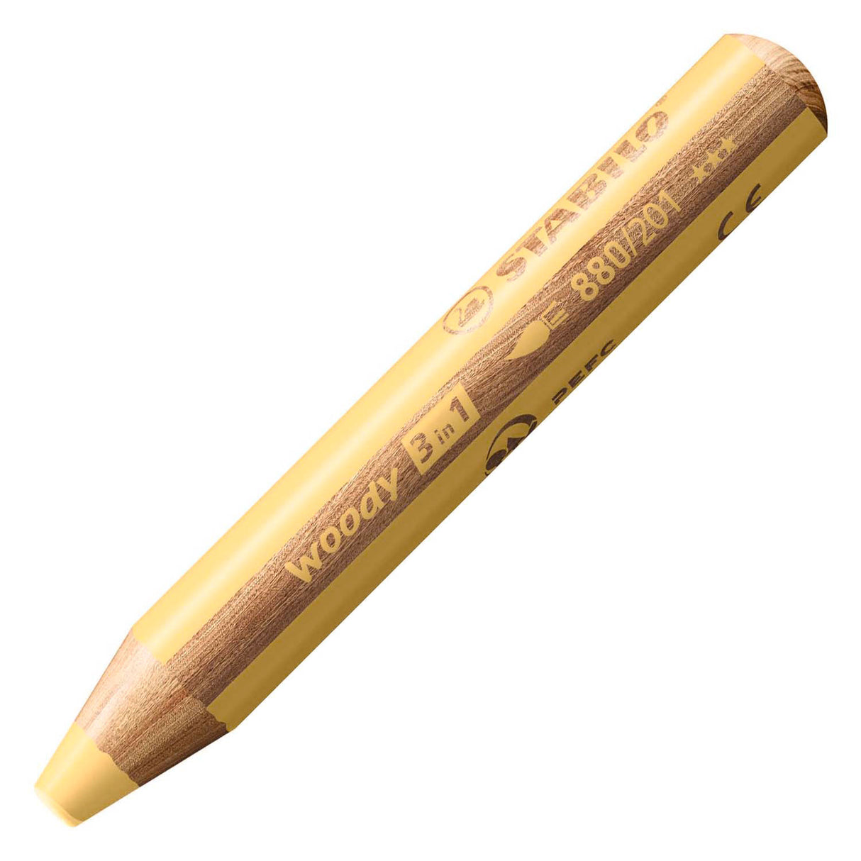 Stabilo Woody 3 en 1 - crayon de couleur multi-talents - jaune pastel