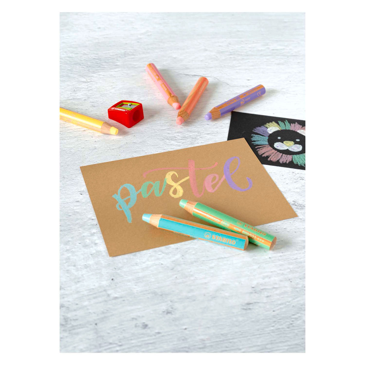 Stabilo Woody 3 en 1 - crayon de couleur multi-talents - lilas pastel
