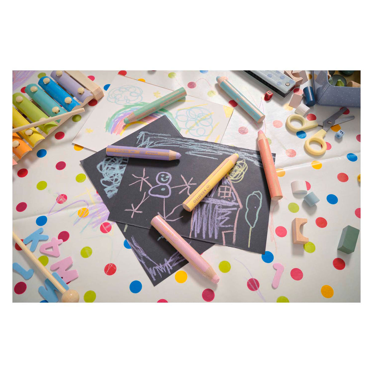Stabilo Woody 3 en 1 - crayon de couleur multi-talents - lilas pastel