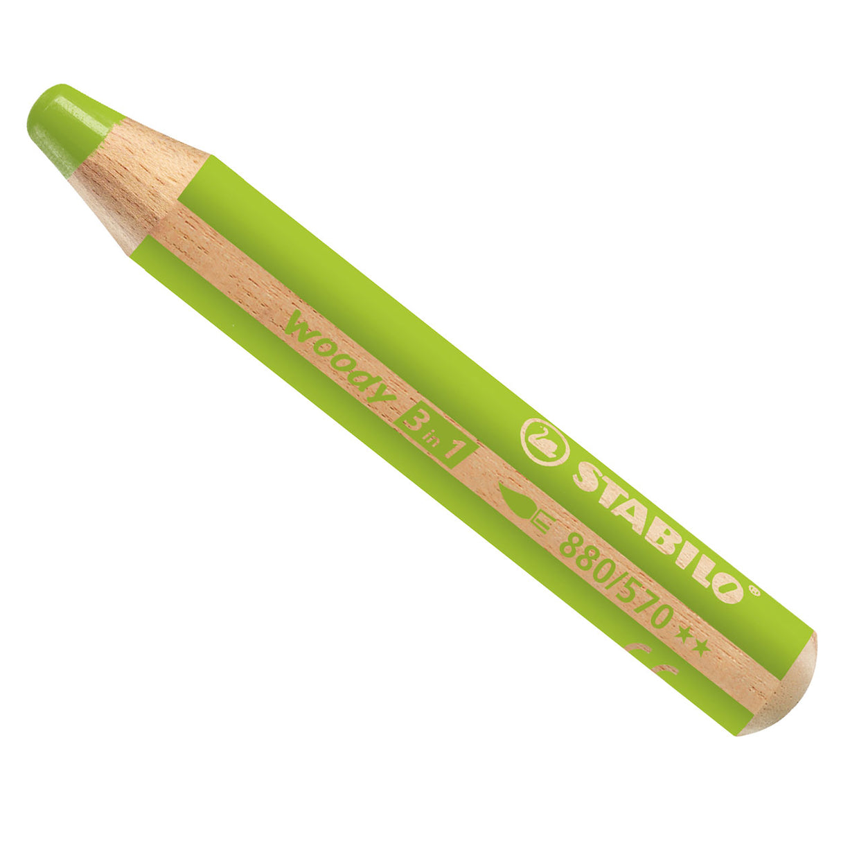 Stabilo Woody 3 en 1 - crayon multi-talents - vert feuille
