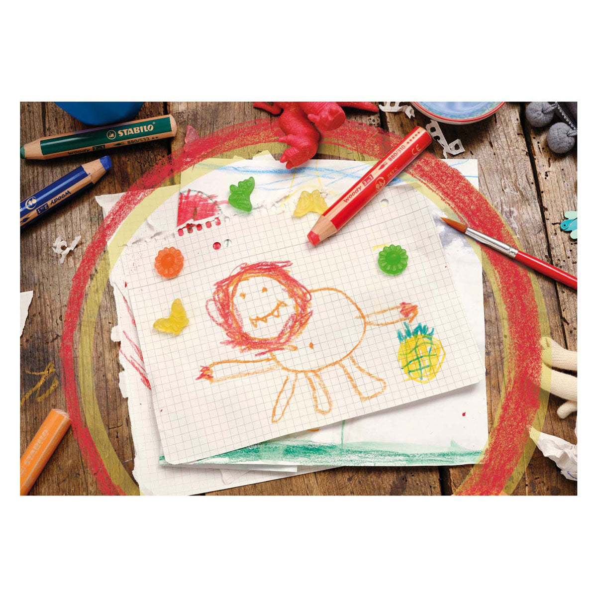Crayons de couleur Stabilo woody 6 pcs en étui