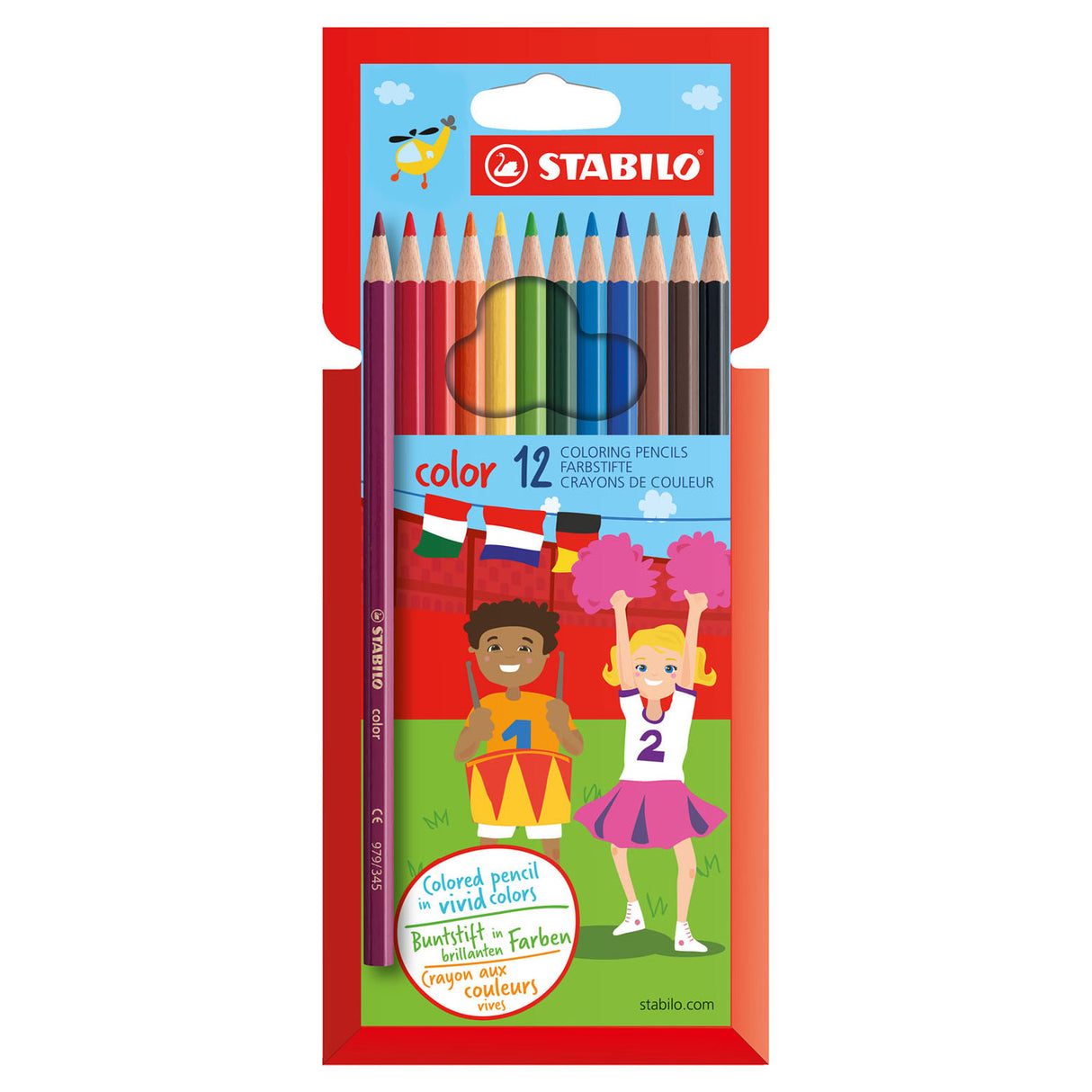 Stabilo color - crayon de couleur - lot de 12 pièces