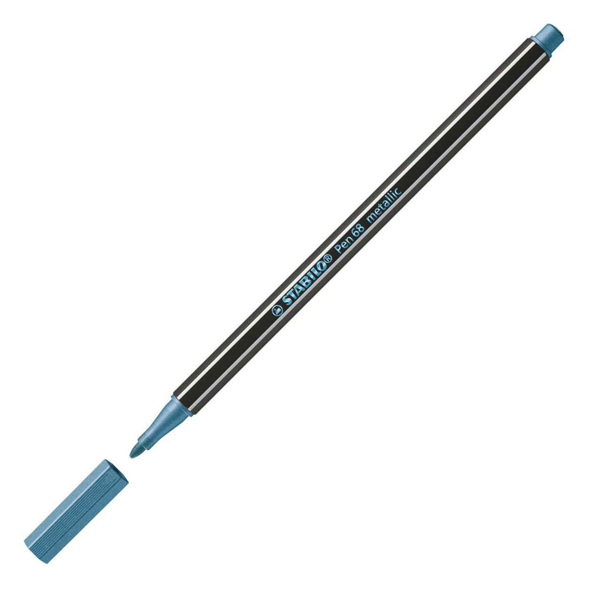 Stylo Stabilo 68 métallisé - feutre - bleu (68 841)