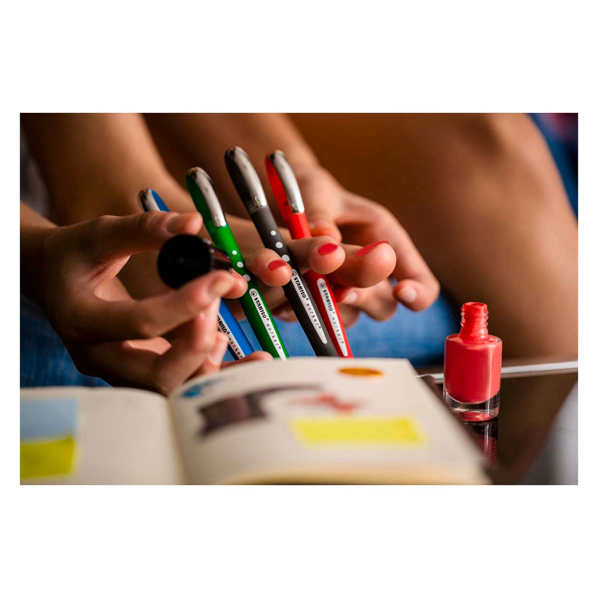 Stabilo travailleur+ coloré - roller 0,5 mm - bleu