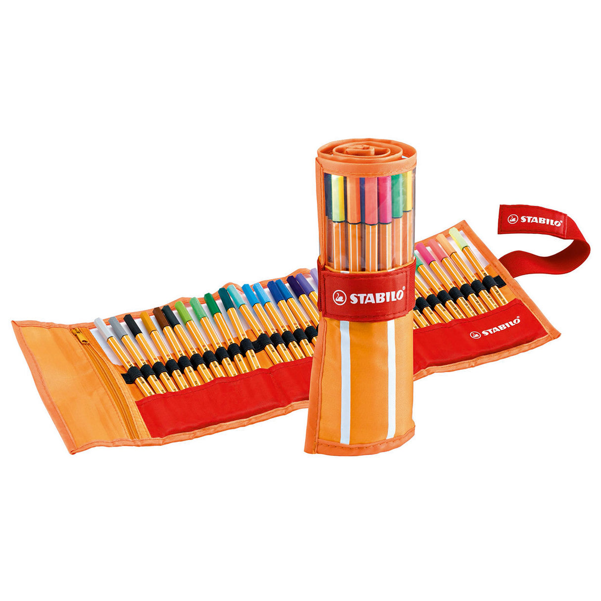 Stabilo point 88 - feutre fin 0,4 mm - jeu de rouleaux - coffret de 30 pièces - avec 25 couleurs standards + 5 couleurs néon
