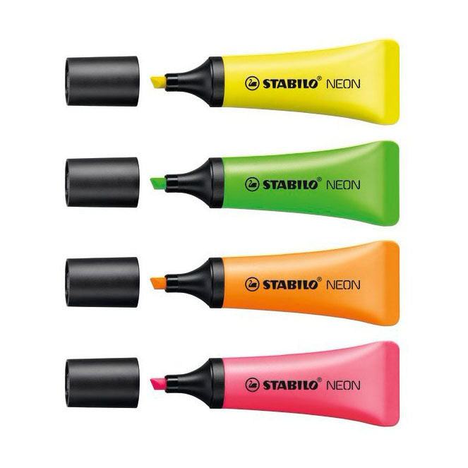 Stabilo néon - surligneur - lot de 4 pièces