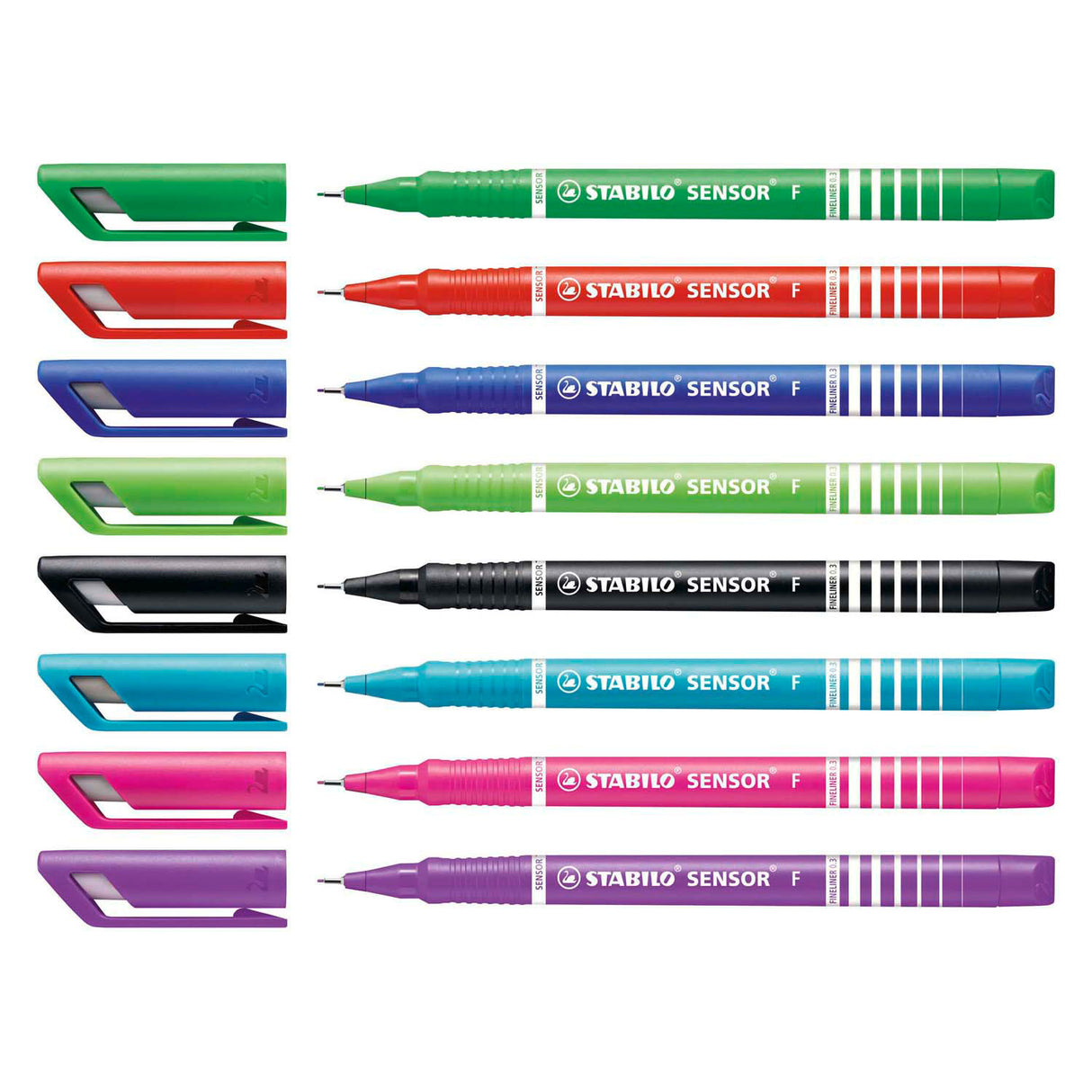 Feutres fins à capteur Stabilo, étui 0,3 mm, 8 couleurs