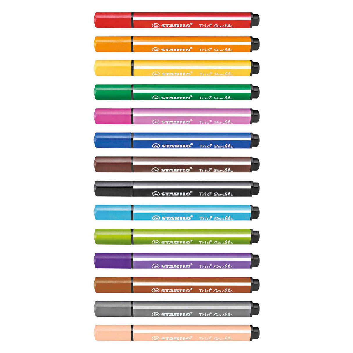 Stabilo trio scribbi - feutre avec pointe à ressort - lot de 14 pcs.