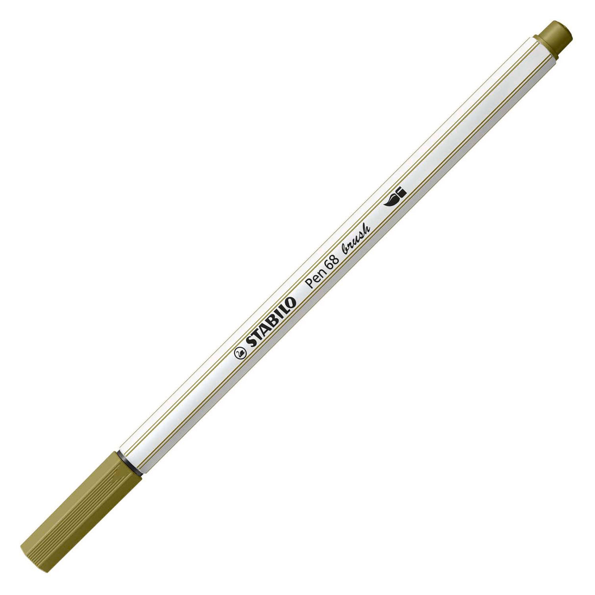 Stabilo pen 68 pinceau - feutre - vert boue (37)
