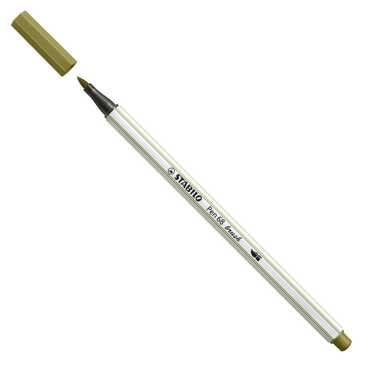 Stabilo pen 68 pinceau - feutre - vert boue (37)