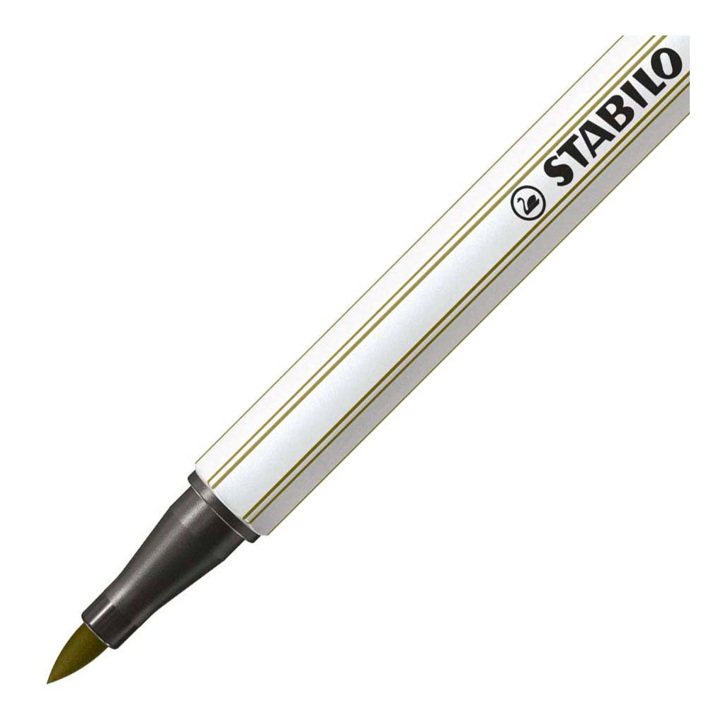 Stabilo pen 68 pinceau - feutre - vert boue (37)