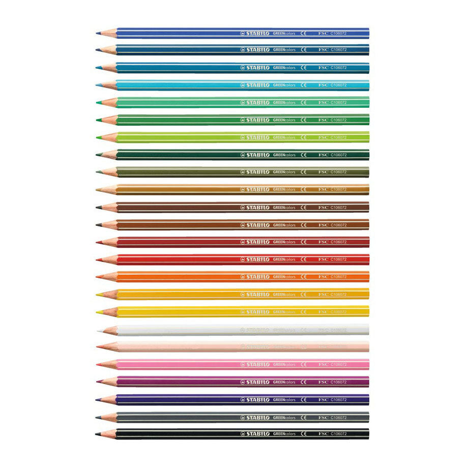 Abi stlo greencolors crayons de couleur arty étui de 24 pièces