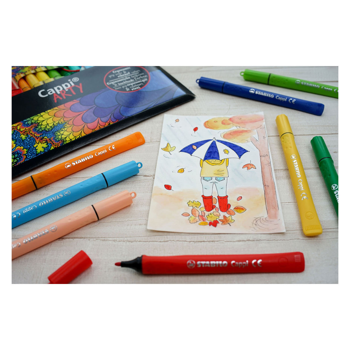 Stylos feutres Stabilo cappi arty, 12 pièces dans un étui