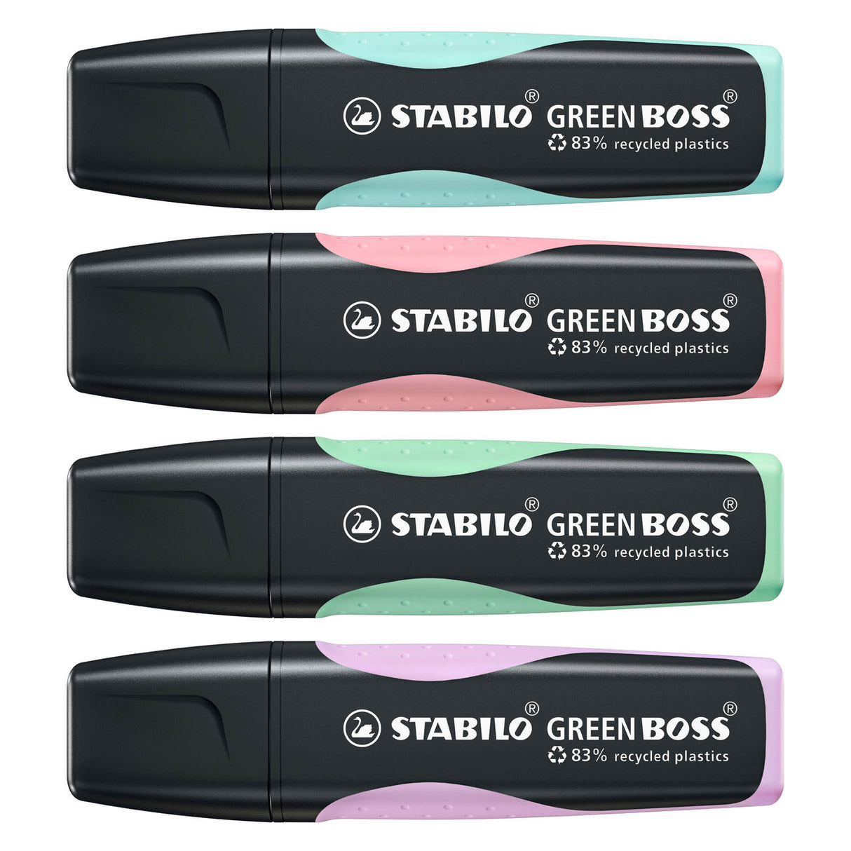 Stabilo Green Boss Pastel - Marqueur de marquage - réglé avec 4 pièces