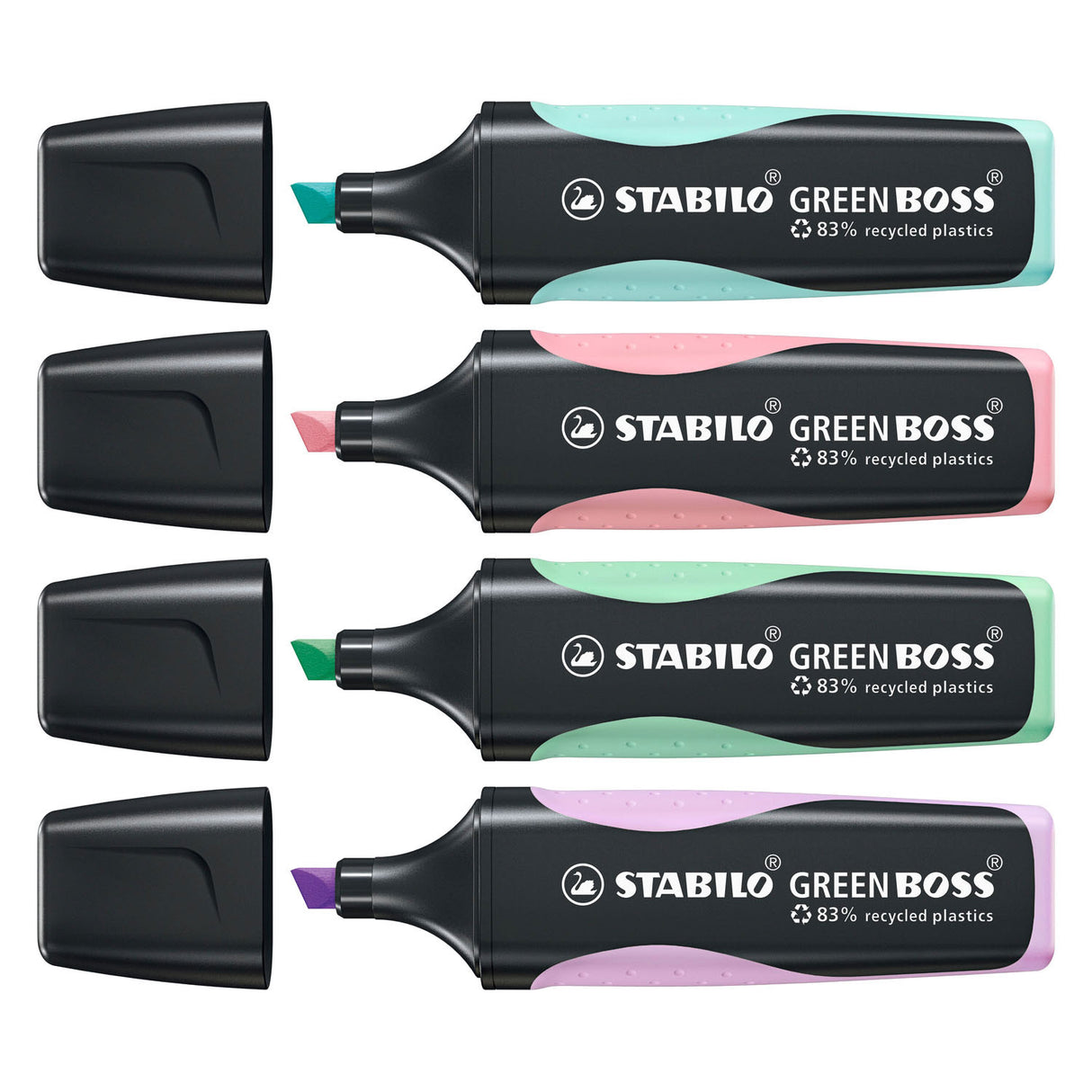 Stabilo Green Boss Pastel - Marqueur de marquage - réglé avec 4 pièces