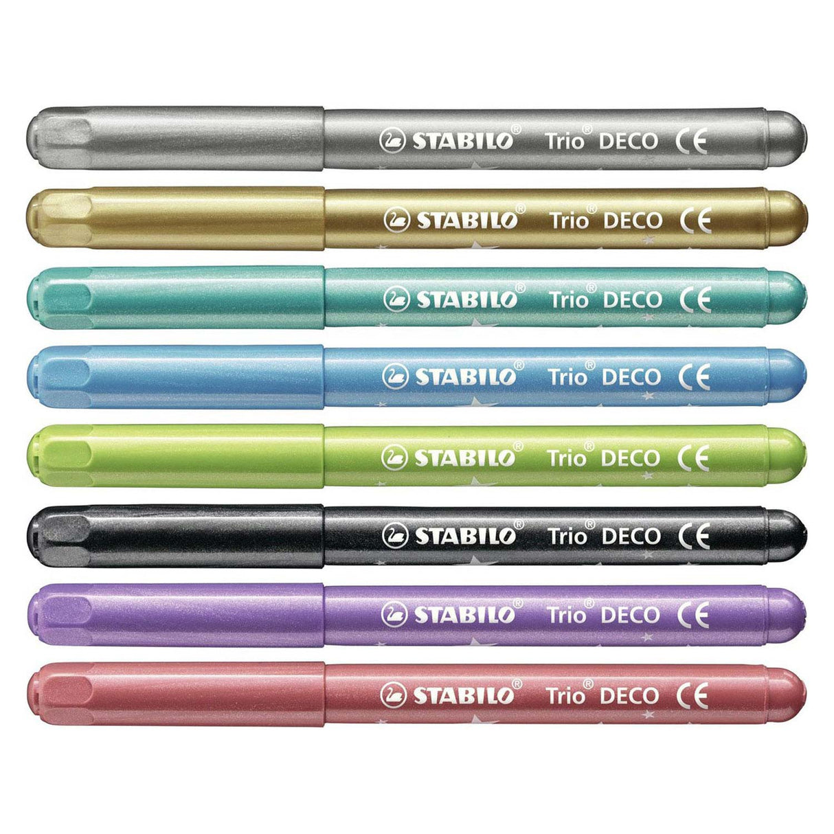 Stabilo trio déco - feutre métallique - avec pointe extra épaisse 3,0 mm - étui de 8 couleurs