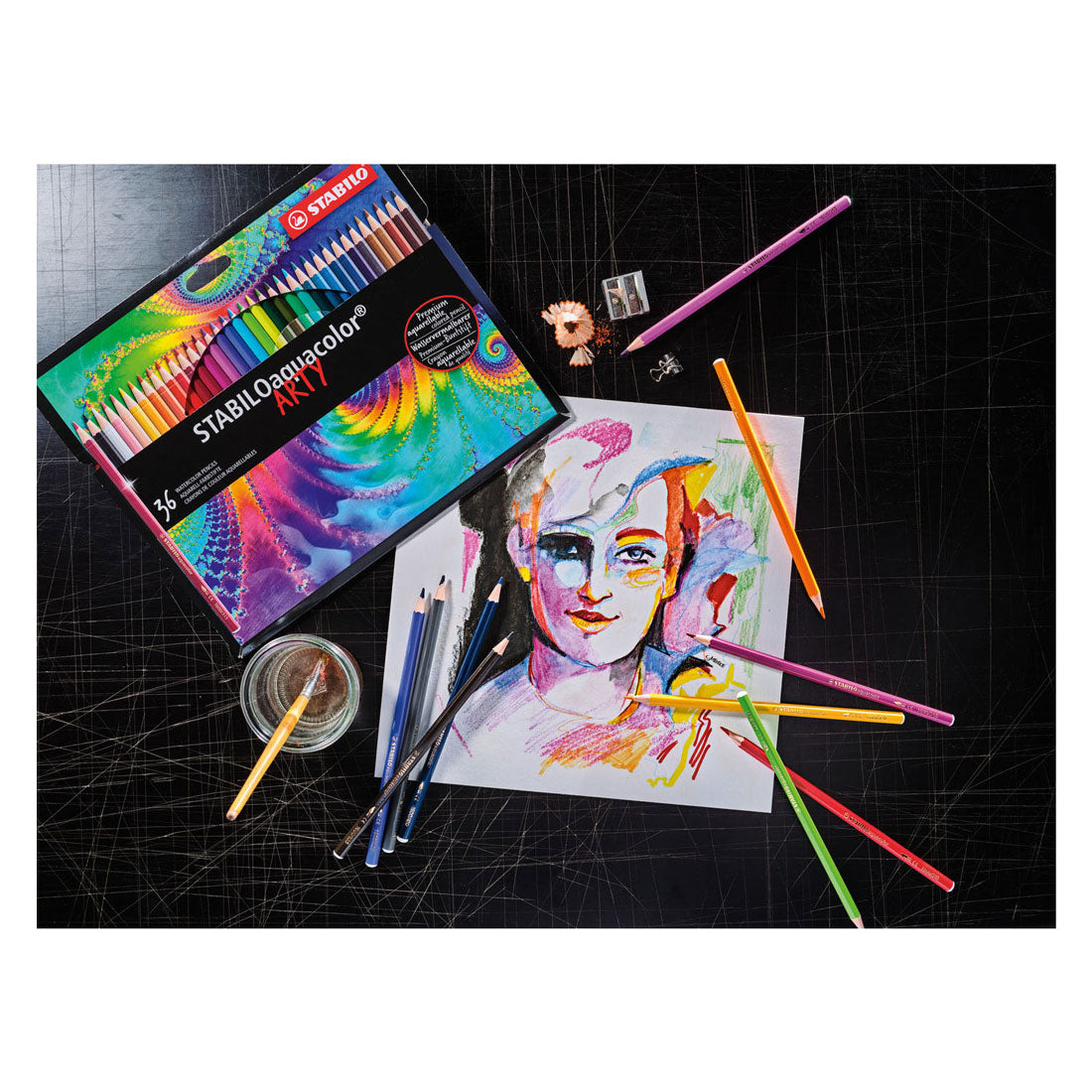 Crayons de couleur Aquacolor Stabilo Arty Penny, 36e.