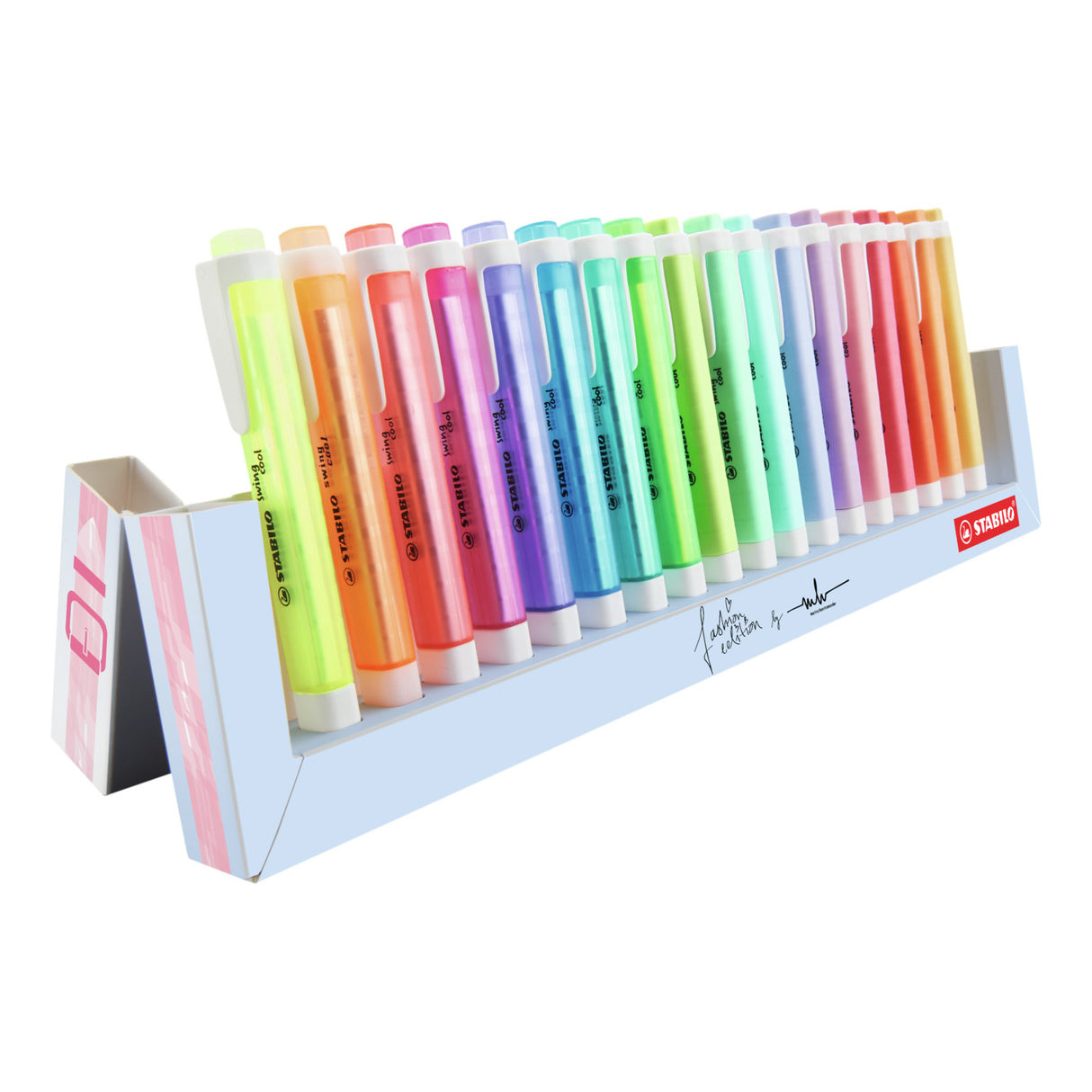Stabilo swing cool - surligneur - parfait pour les déplacements - pastel standard - set de bureau avec 18 couleurs