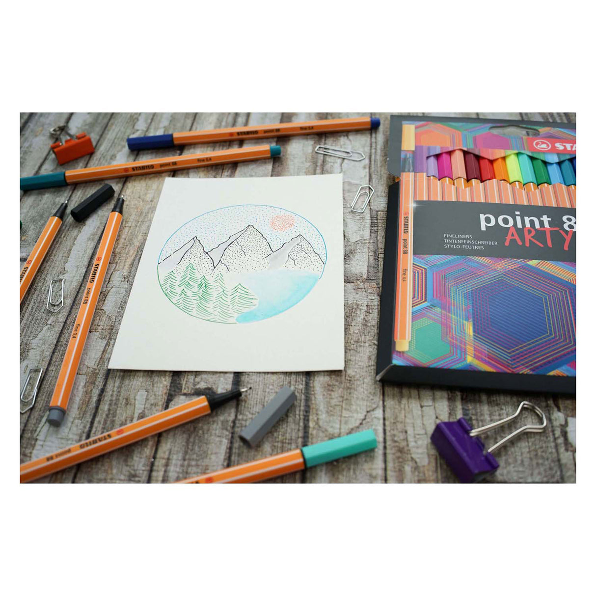 Stabilo point 88 - feutre fin - arty - set de 18 pièces