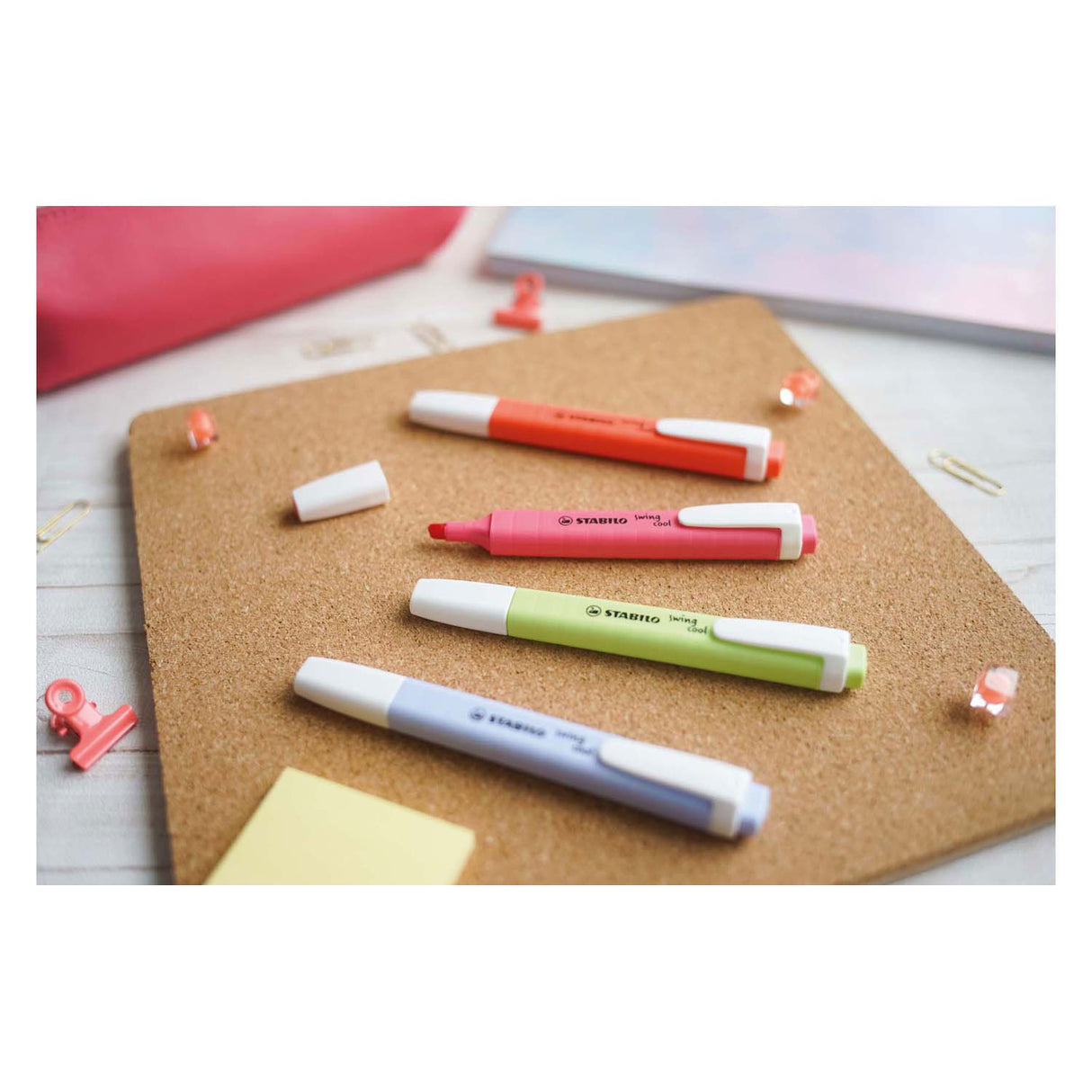 Stabilo swing cool - surligneur - parfait pour les déplacements - pastel - coffret de 8 couleurs