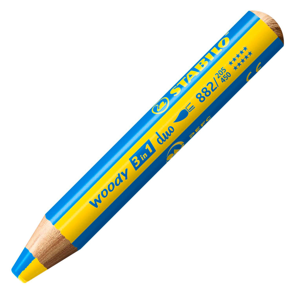 Stabilo woody duo 3 en 1 - crayons de couleur multi talents - étui avec taille-crayon 6 couleurs