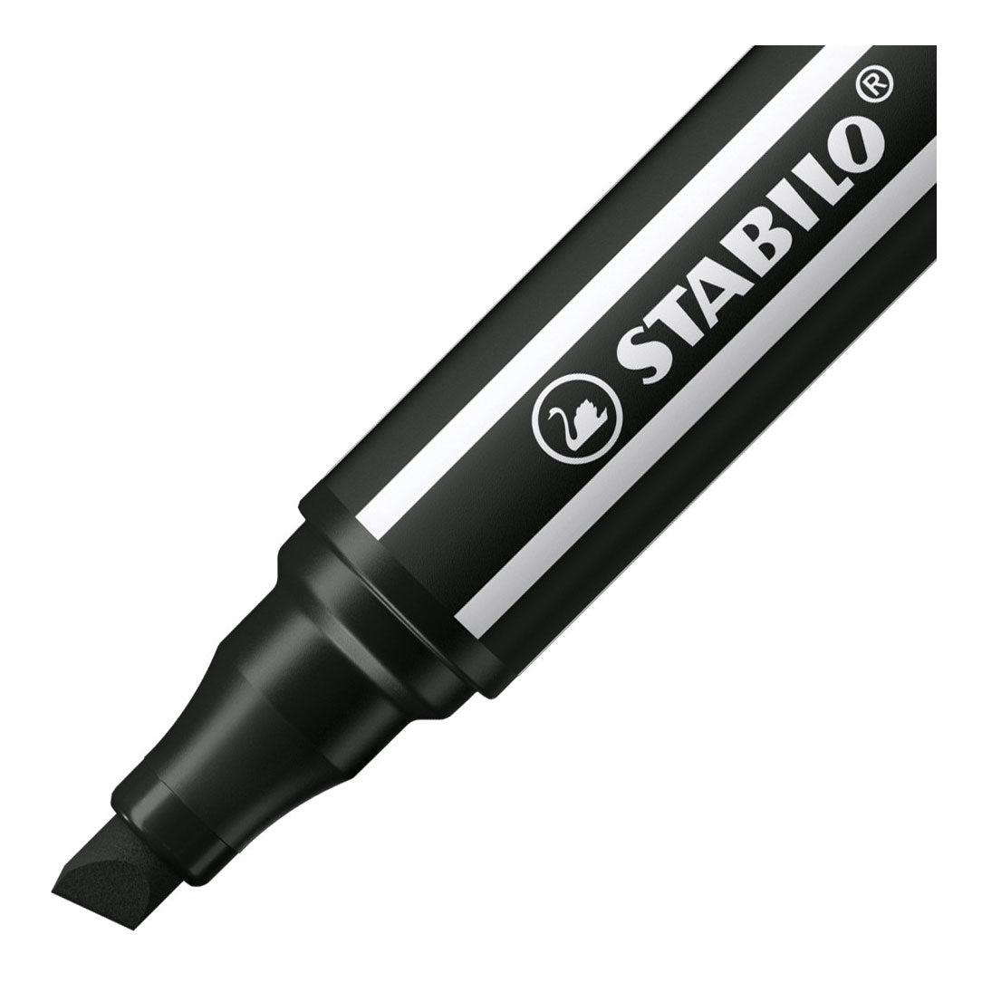 Stabilo pen 68 max - feutre à pointe biseautée épaisse - noir
