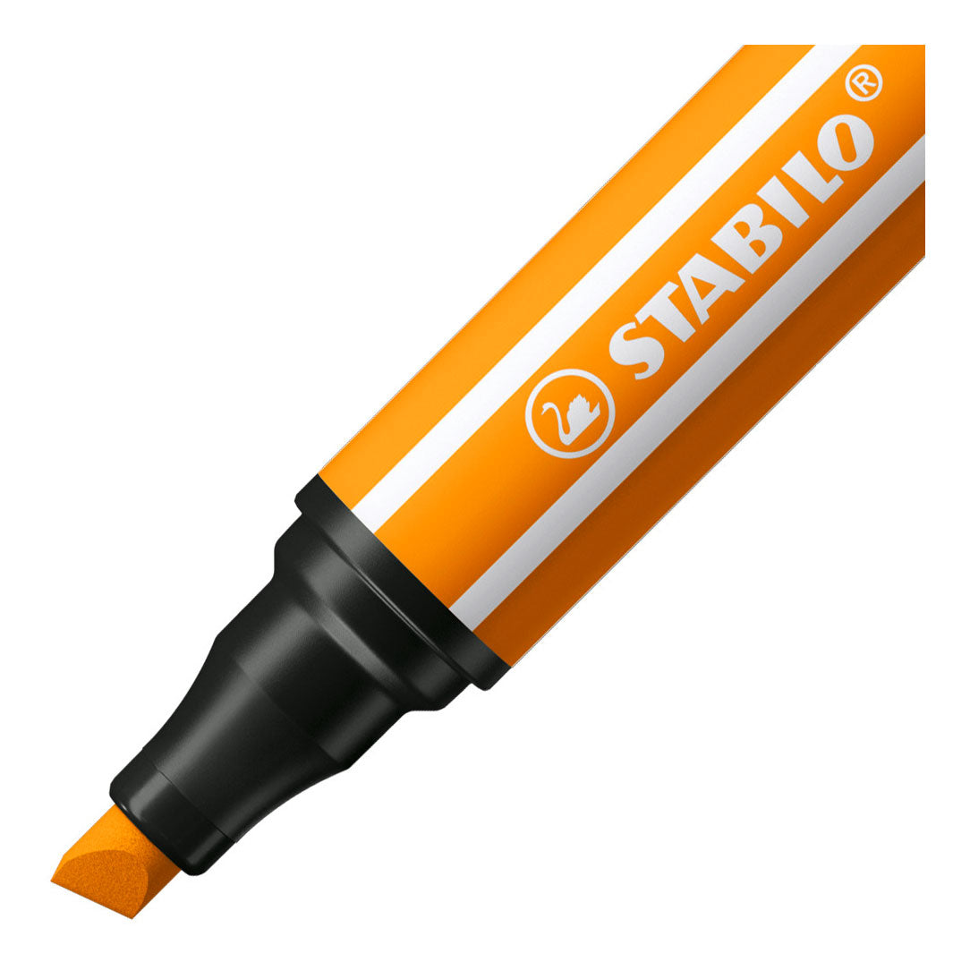 Stabilo pen 68 max - feutre à pointe biseautée épaisse - orange