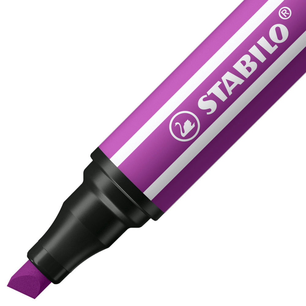 Stabilo pen 68 max - feutre à pointe biseautée épaisse - lilas