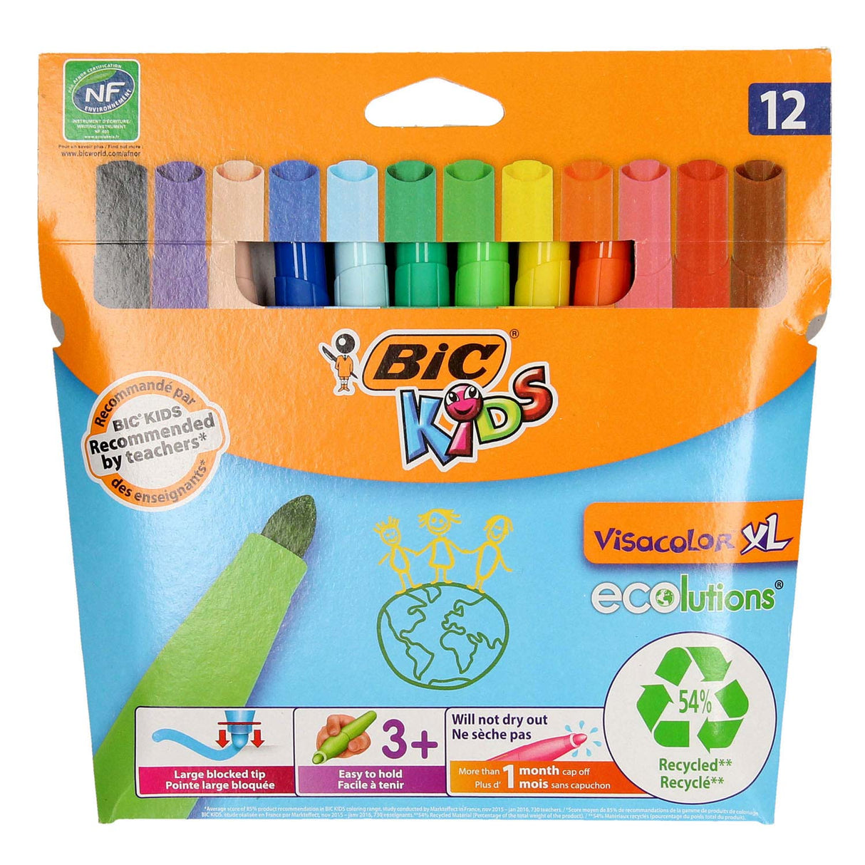 Bic https : www.cchobby.nl -visa-color-marker-line-thickness-3-mm-various-colors-12-piece-1-box