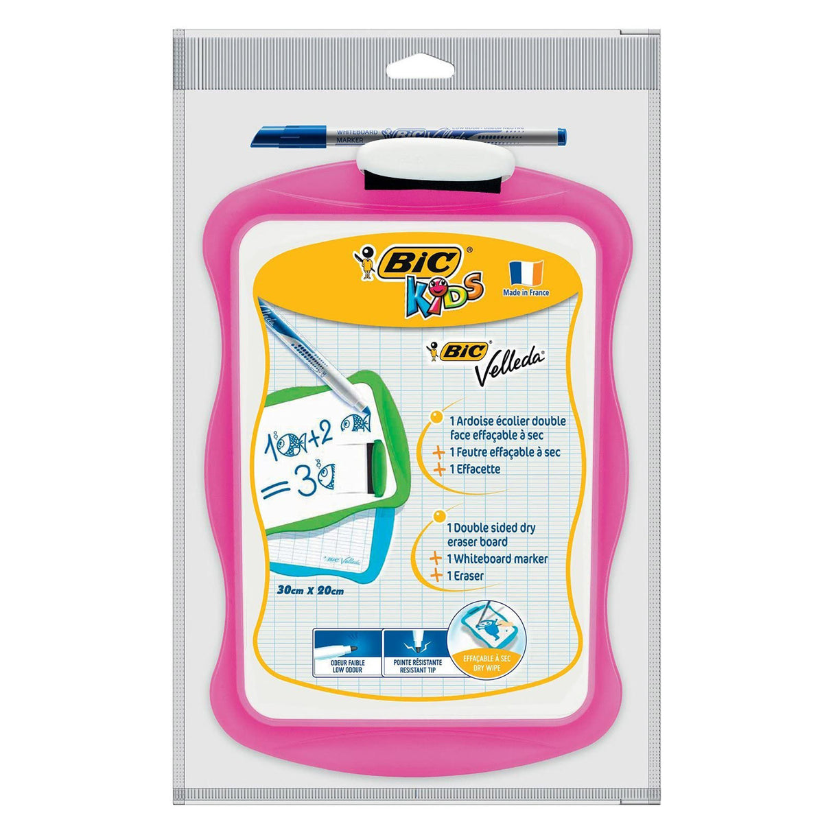 Tableau blanc double face Bic avec gomme et marqueur - jouet éducatif.